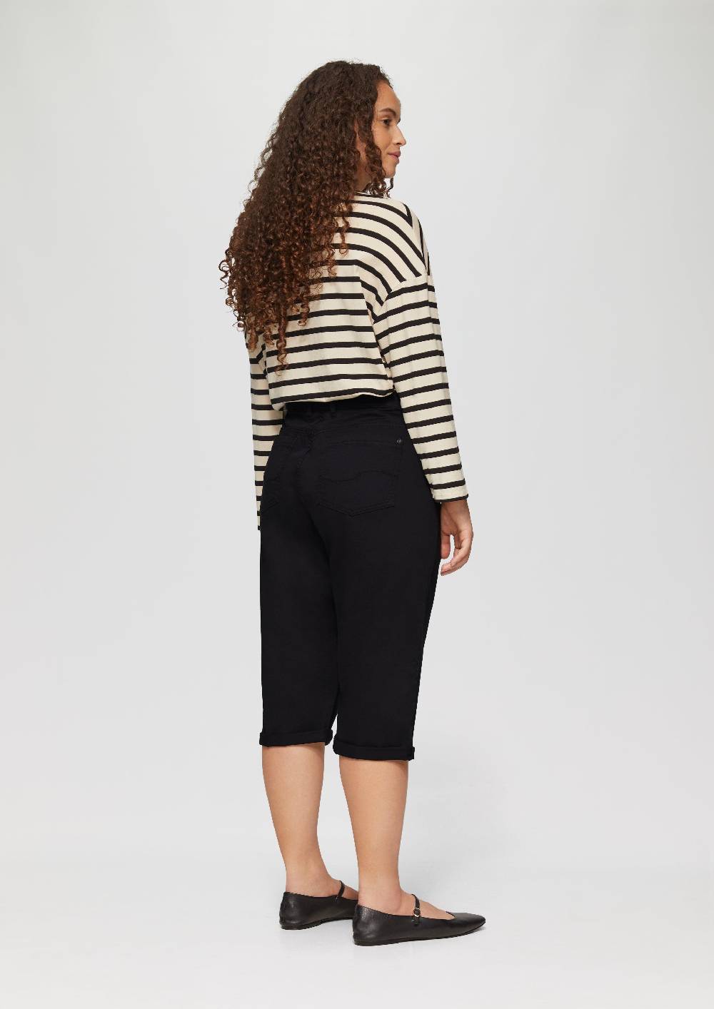 S.Oliver Elastische Capri-Hose Aus Baumwoll-Satin