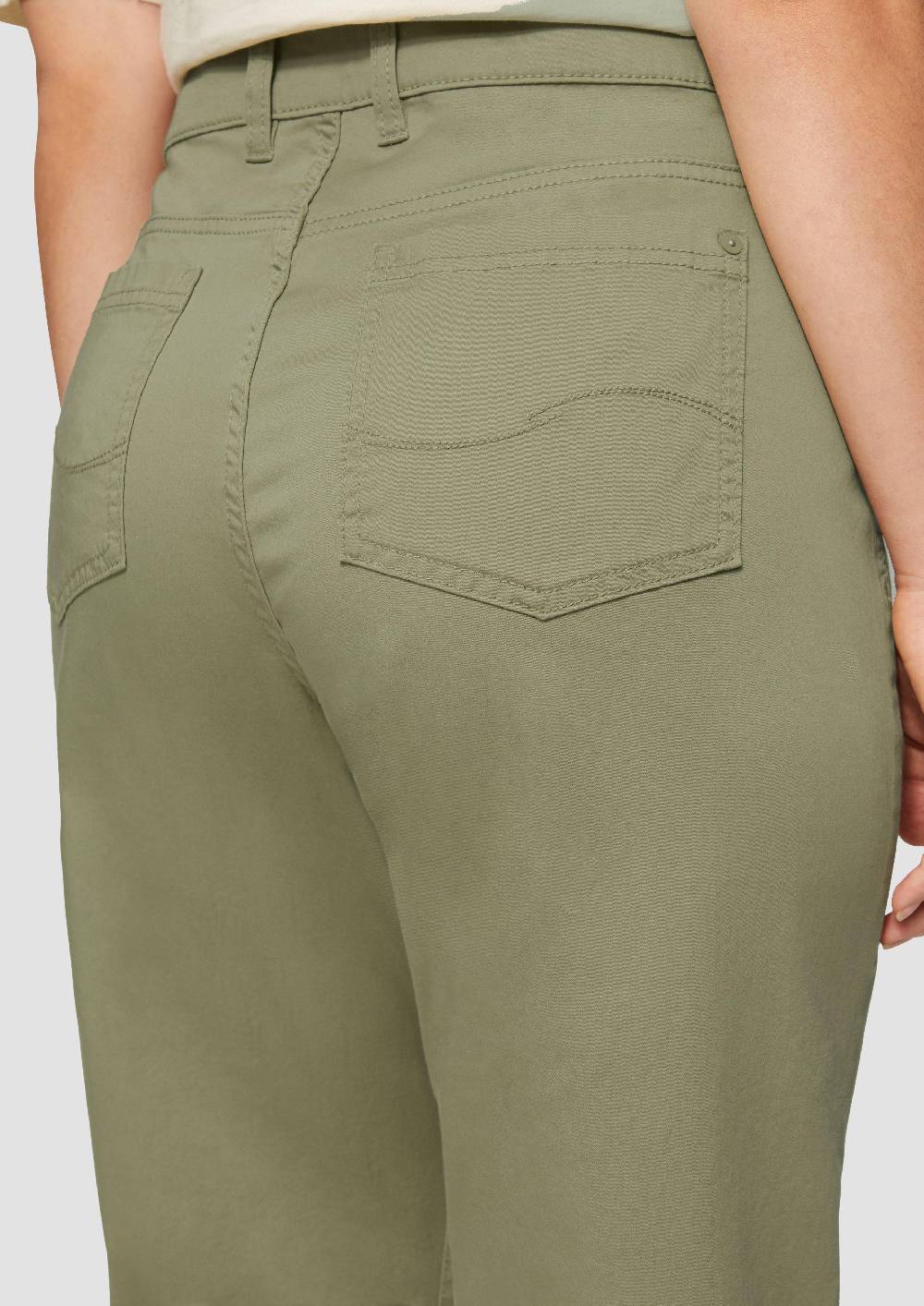S.Oliver Elastische Capri-Hose Aus Baumwoll-Satin