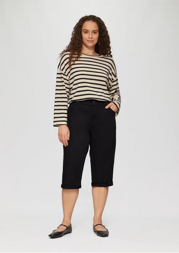 S.Oliver Elastische Capri-Hose aus Baumwoll-Satin