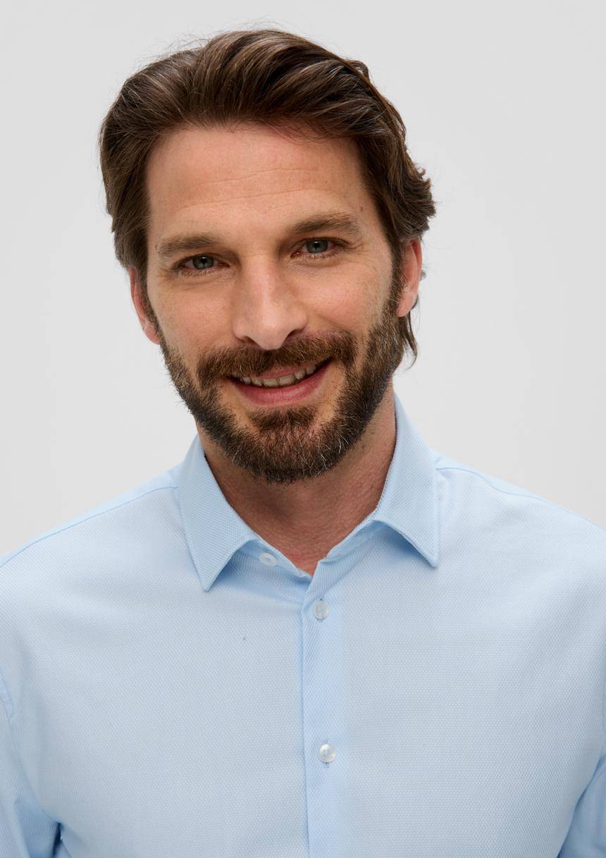S.Oliver Elastisches Anzughemd Mit Webstruktur