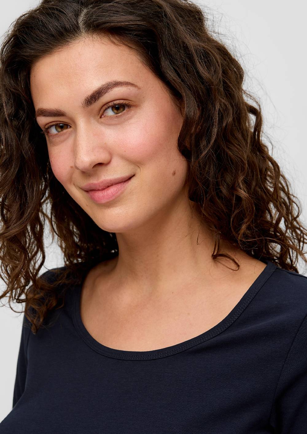 S.Oliver Elastisches Jersey-Shirt Mit U-Ausschnitt