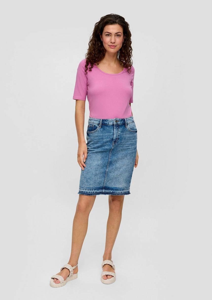 S.Oliver Elastisches Jersey-Shirt Mit U-Ausschnitt