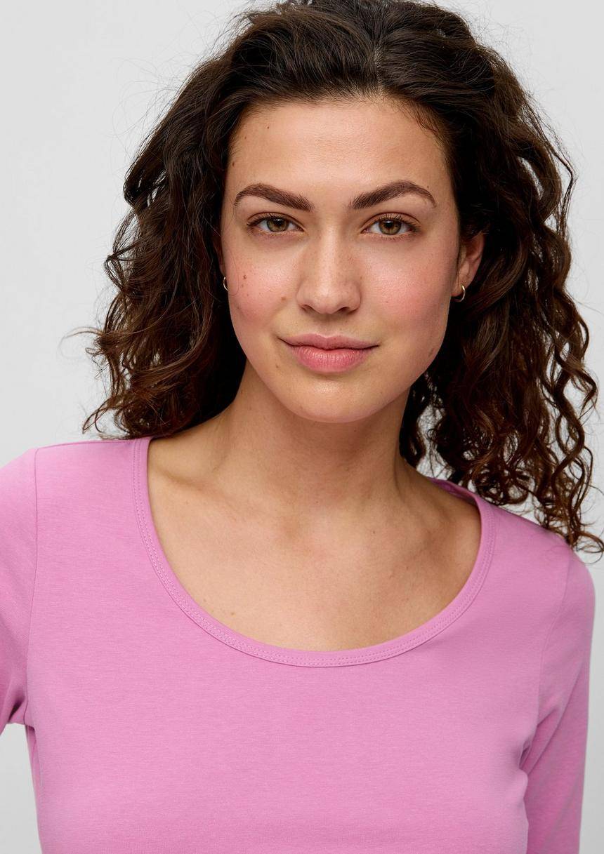 S.Oliver Elastisches Jersey-Shirt Mit U-Ausschnitt