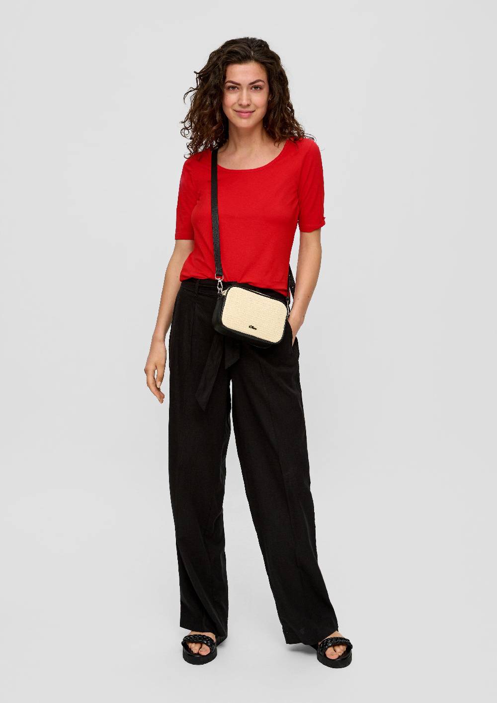 S.Oliver Elastisches Jersey-Shirt Mit U-Ausschnitt