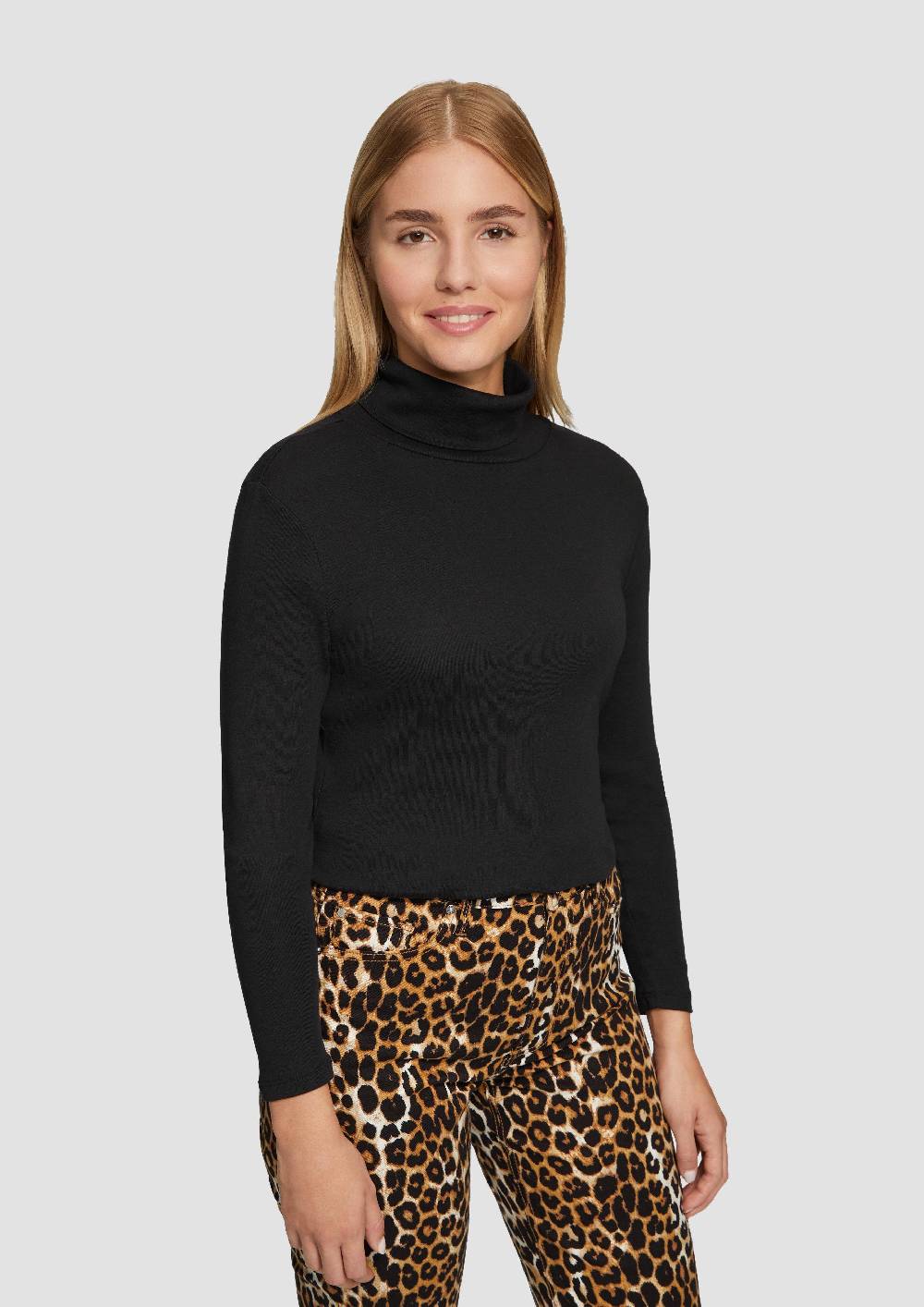 S.Oliver Elastisches Langarmshirt Mit Rollkragen