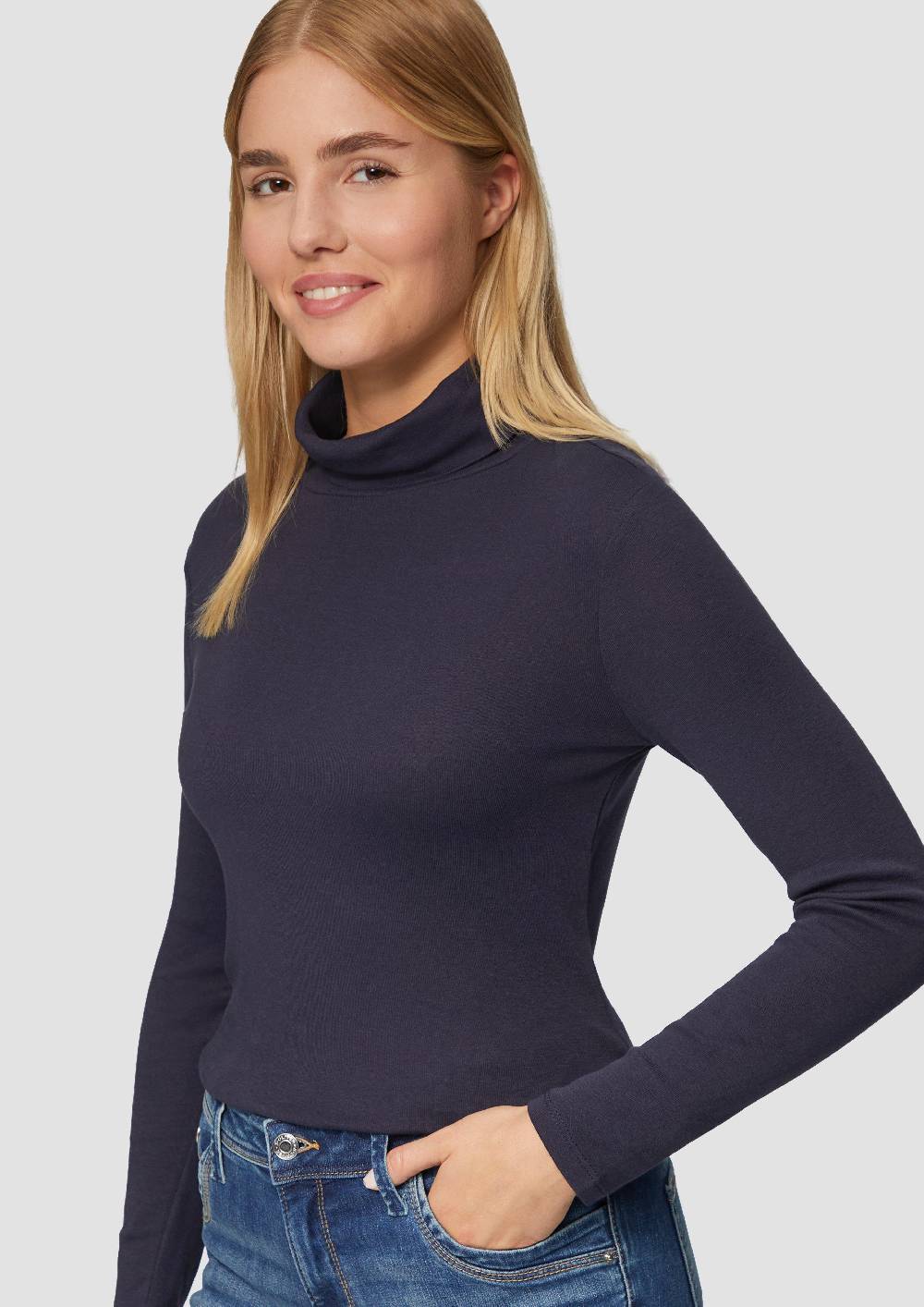 S.Oliver Elastisches Langarmshirt Mit Rollkragen