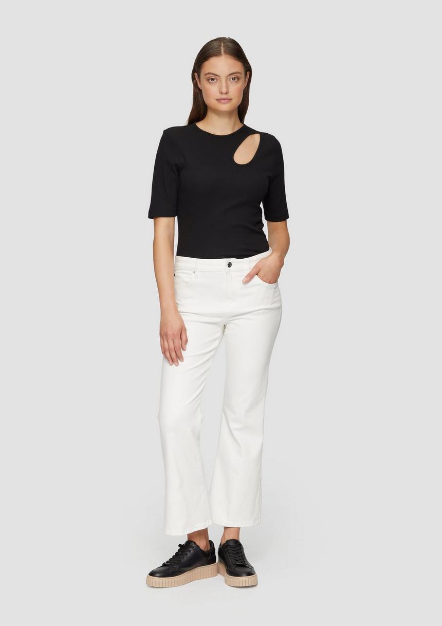 S.Oliver Elastisches Rippshirt Mit Cut-out