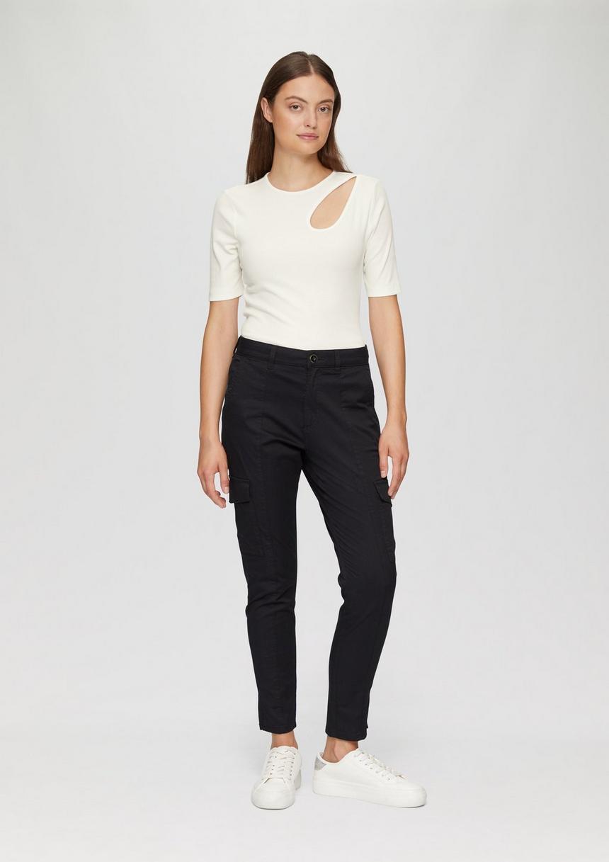 S.Oliver Elastisches Rippshirt Mit Cut-out