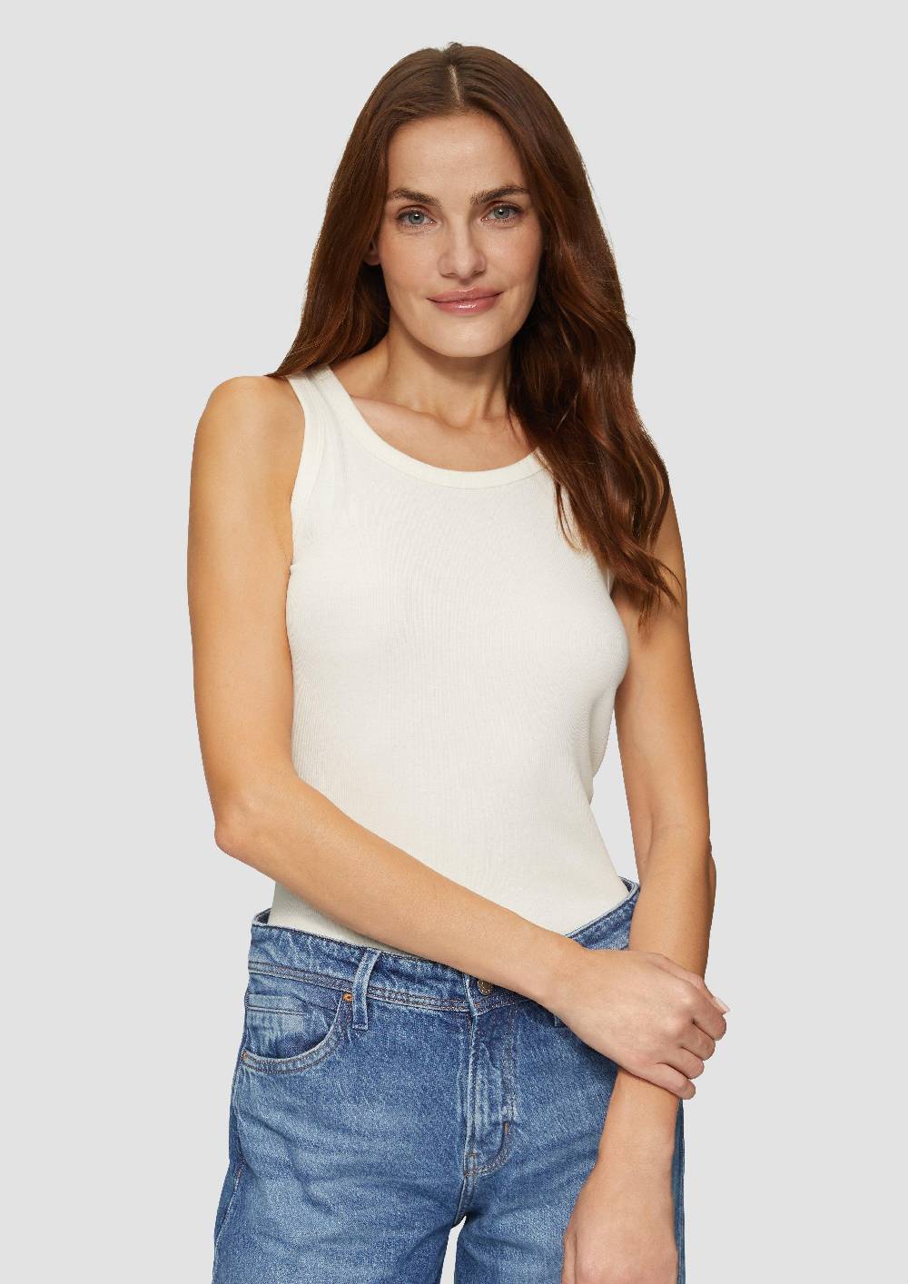 S.Oliver Elastisches Top Mit Rippstruktur