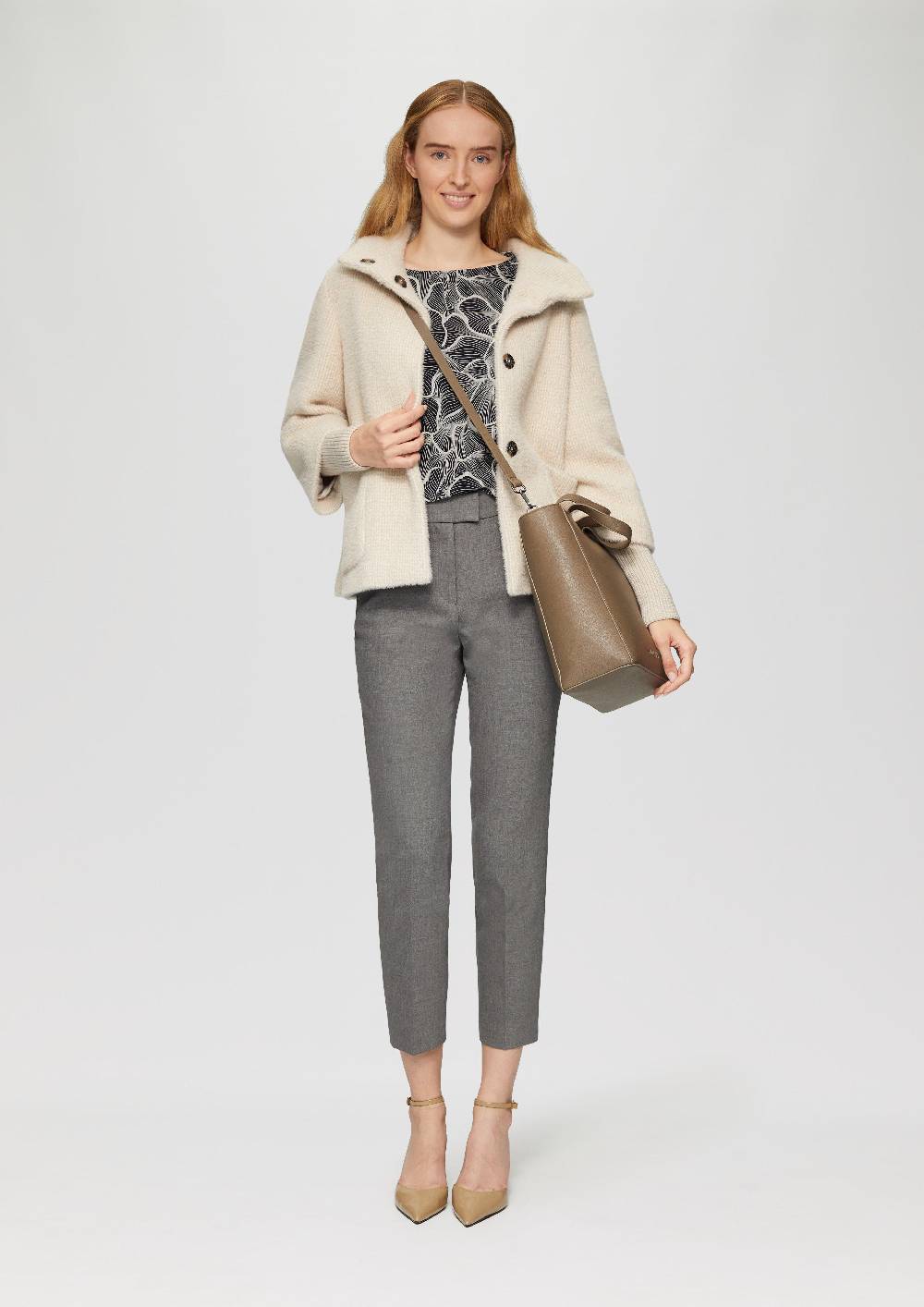 S.Oliver Fein Gemusterte Bluse Mit Raffungen