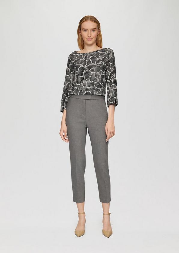 S.Oliver Fein gemusterte Bluse mit Raffungen