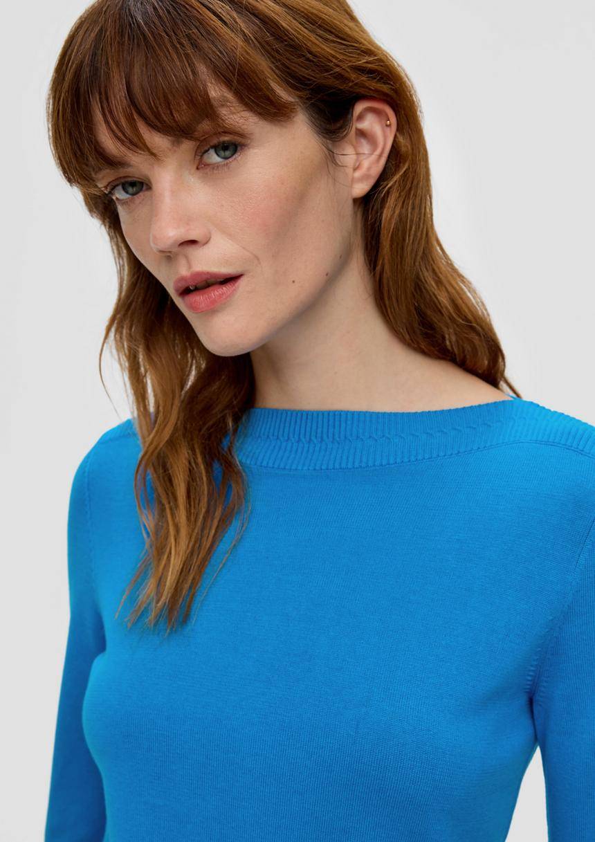 S.Oliver Feinstrickpullover Mit U-Boot-Ausschnitt