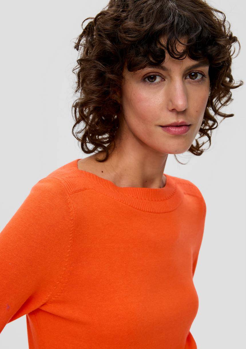 S.Oliver Feinstrickpullover Mit U-Boot-Ausschnitt