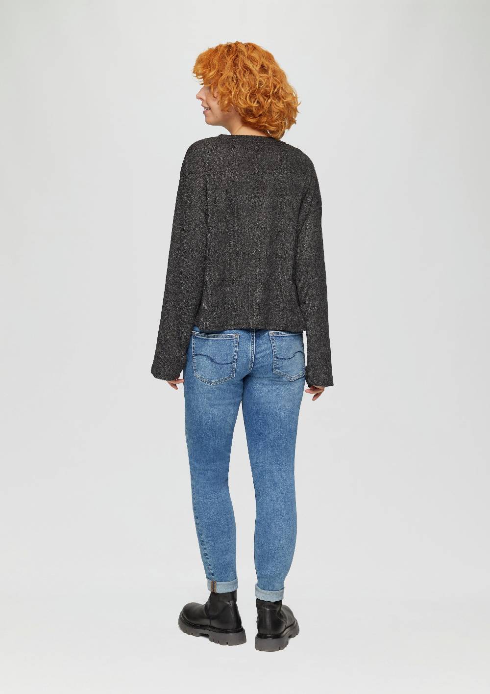 S.Oliver Flauschiges Rippshirt In Melierter Optik