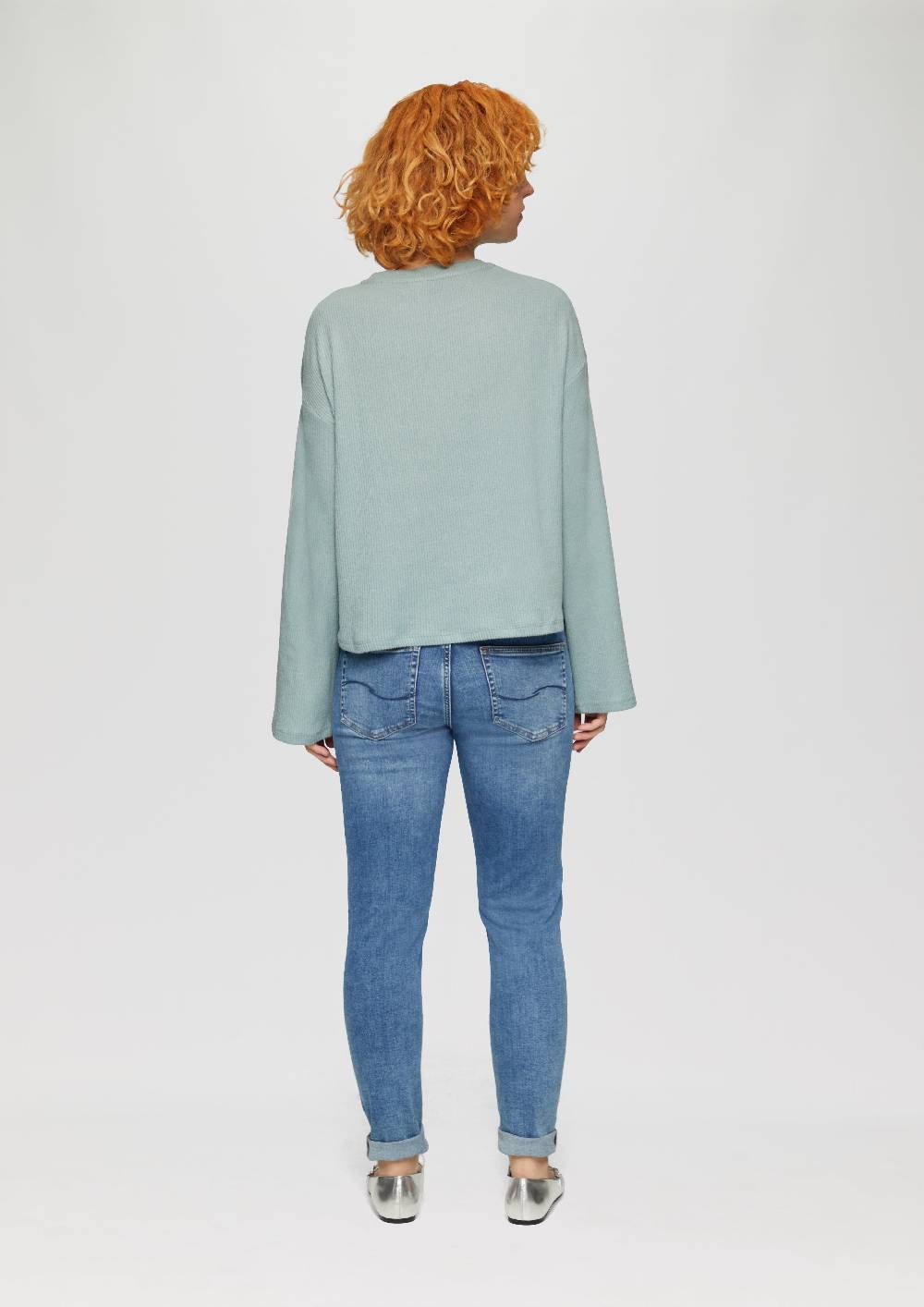 S.Oliver Flauschiges Rippshirt In Melierter Optik