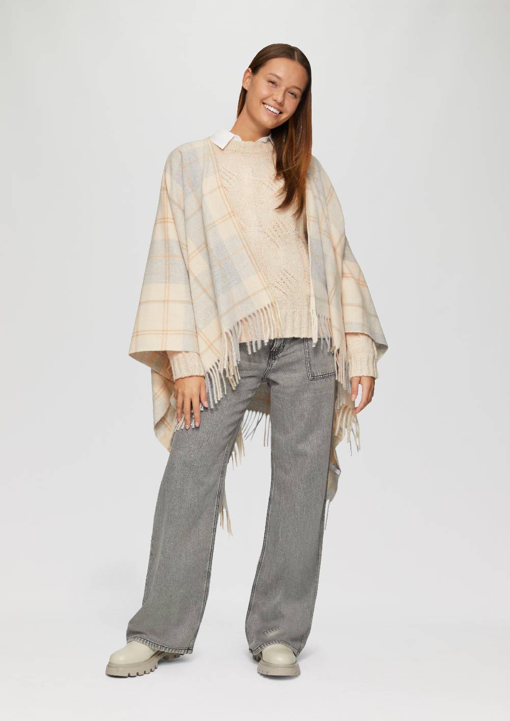 S.Oliver Fransenschal In Karo-Optik