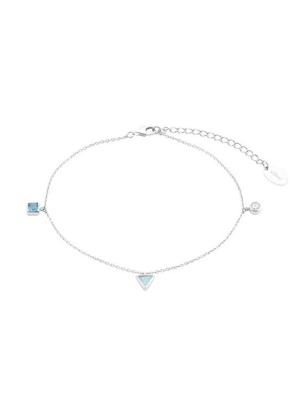 S.Oliver Fußkettchen mit Zirkonia-Anhängern