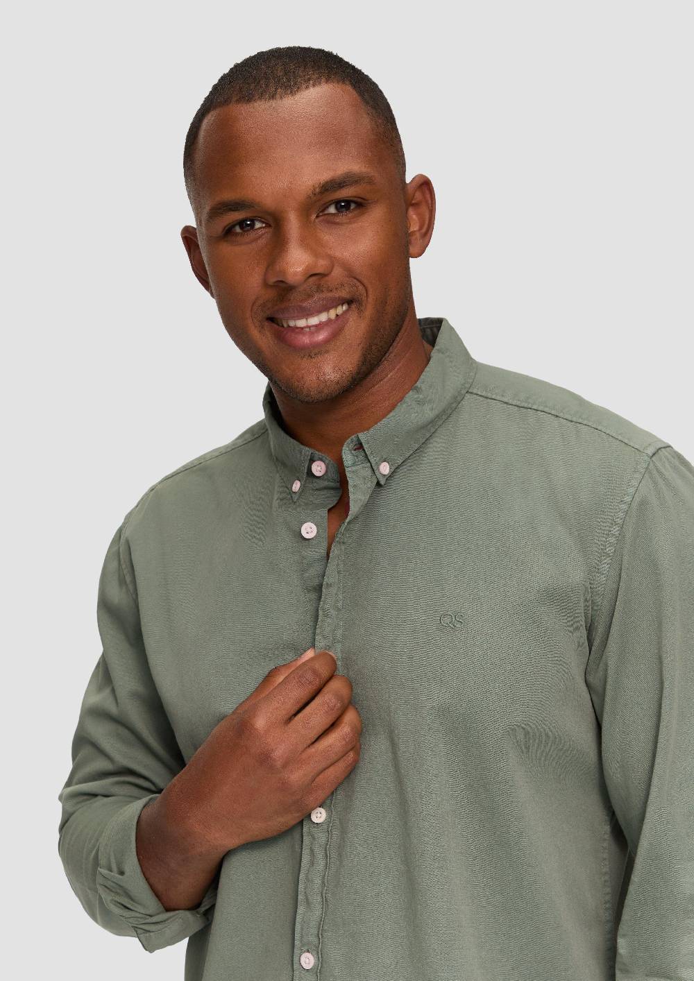 S.Oliver Garment Washed Hemd Mit Logo-Stickerei