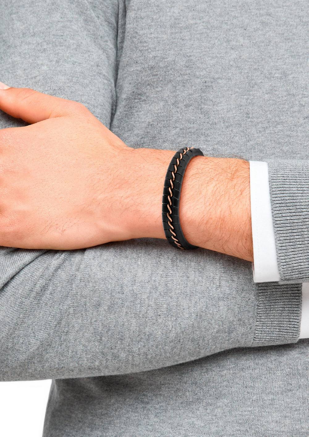 S.Oliver Geflochtenes Lederarmband