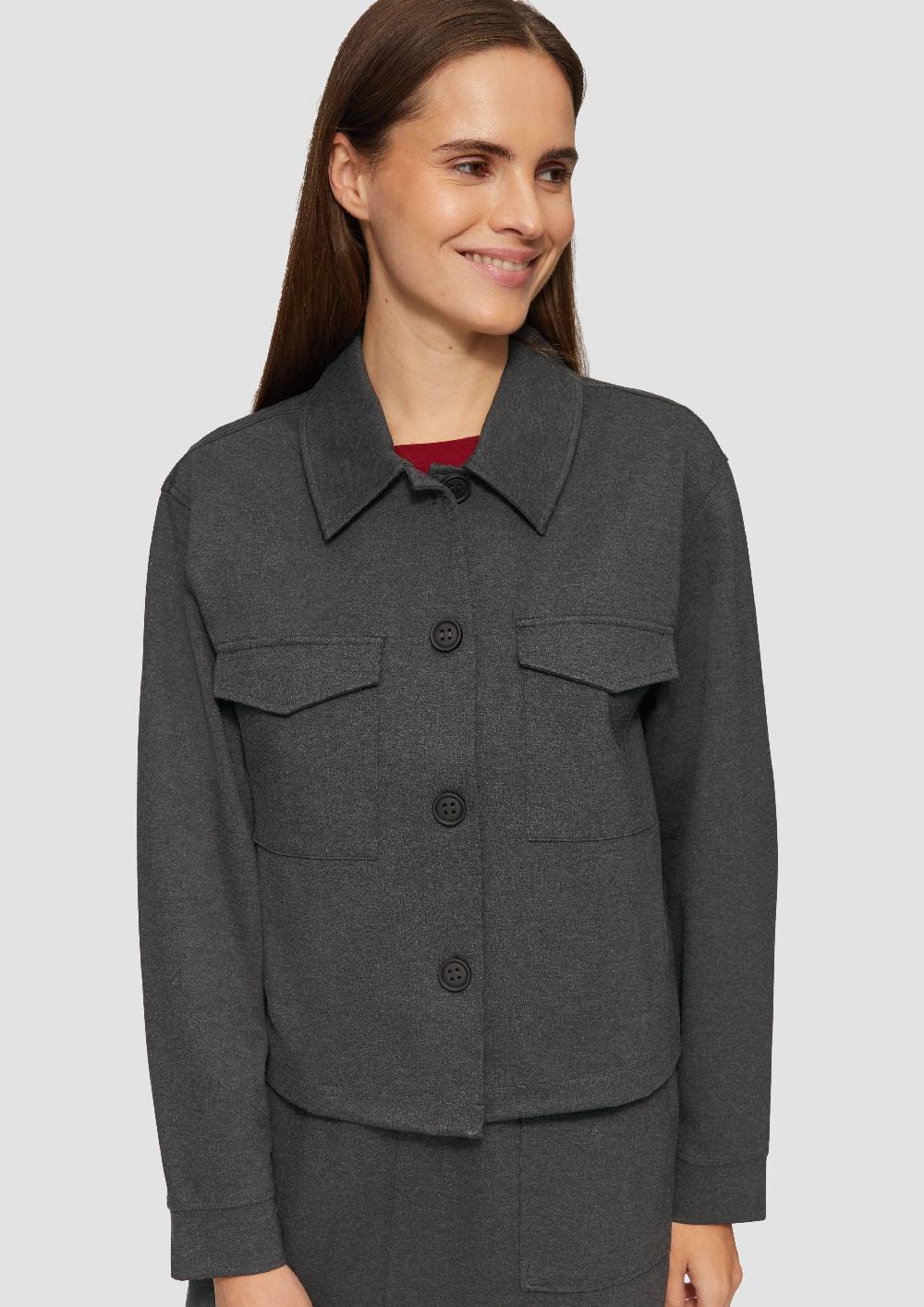 S.Oliver Geknöpfte Jacke Aus Interlock-Jersey