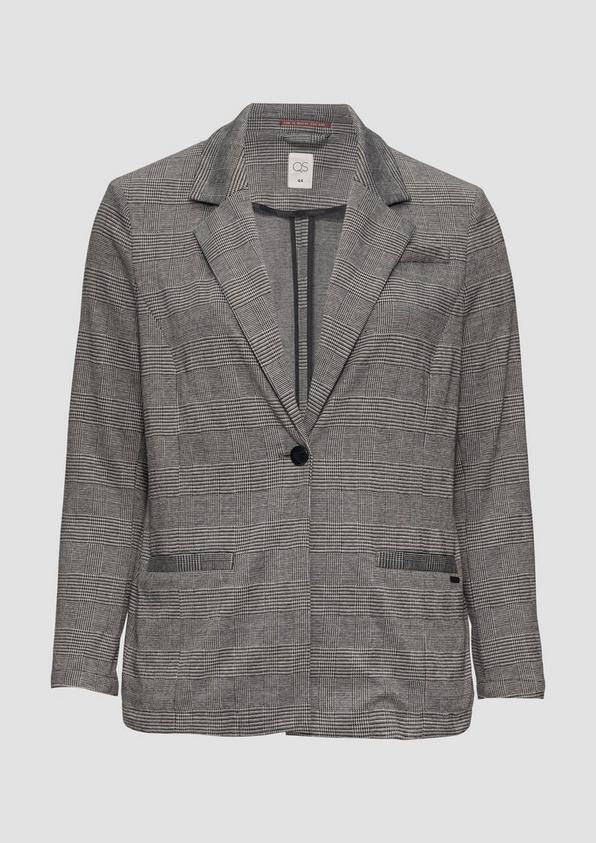 S.Oliver Gemusterter Blazer aus Interlock-Jersey