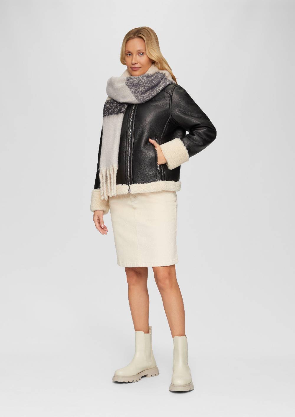 S.Oliver Gemusterter Fransenschal