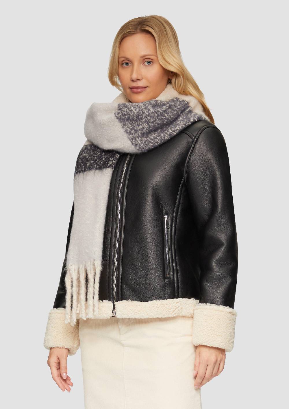 S.Oliver Gemusterter Fransenschal