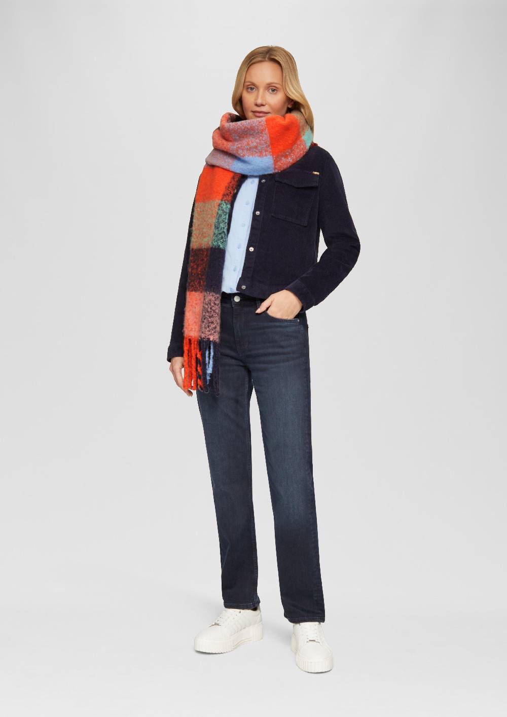 S.Oliver Gemusterter Fransenschal