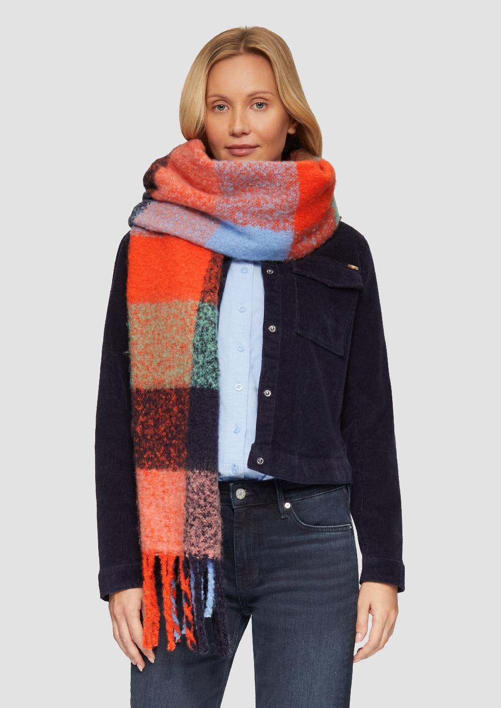 S.Oliver Gemusterter Fransenschal