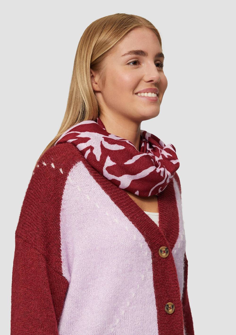 S.Oliver Gemusterter Loop-Schal Aus Viskose