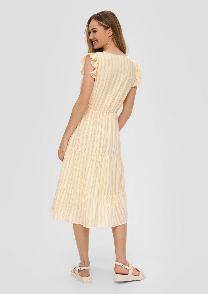 S.Oliver Gemustertes Kleid Mit Rüschen