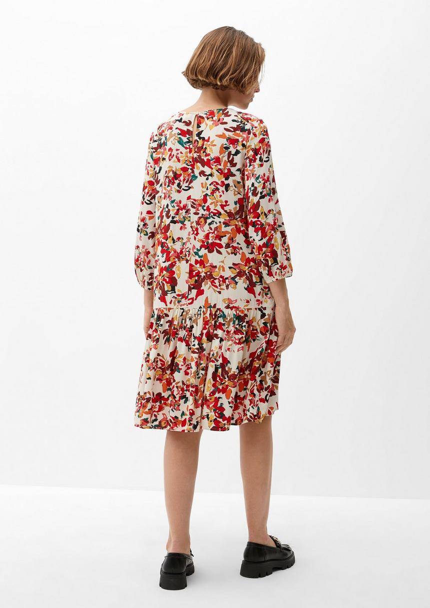 S.Oliver Gemustertes Kleid Mit Volant