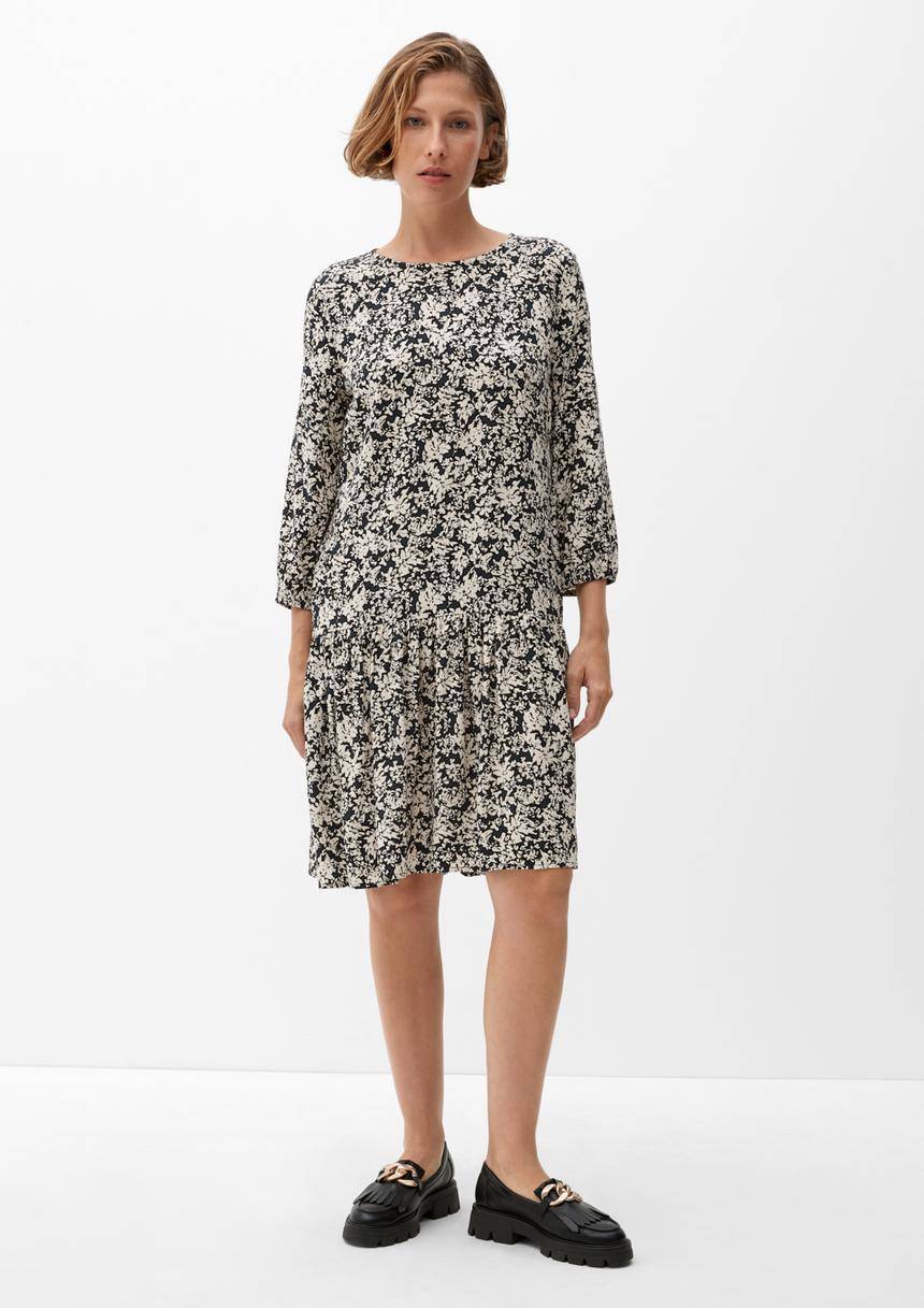S.Oliver Gemustertes Kleid Mit Volant