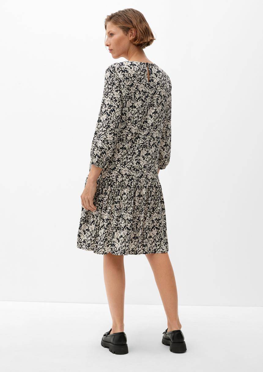 S.Oliver Gemustertes Kleid Mit Volant