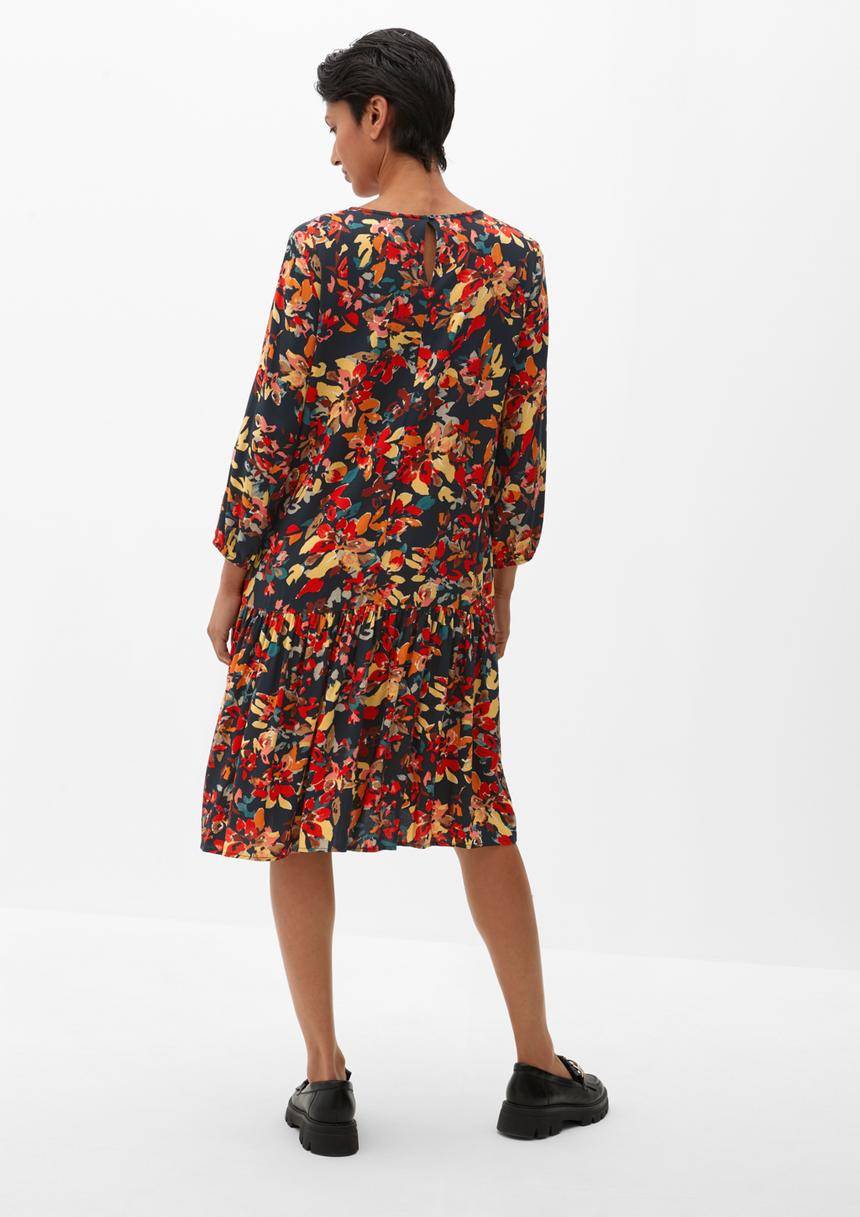 S.Oliver Gemustertes Kleid Mit Volant