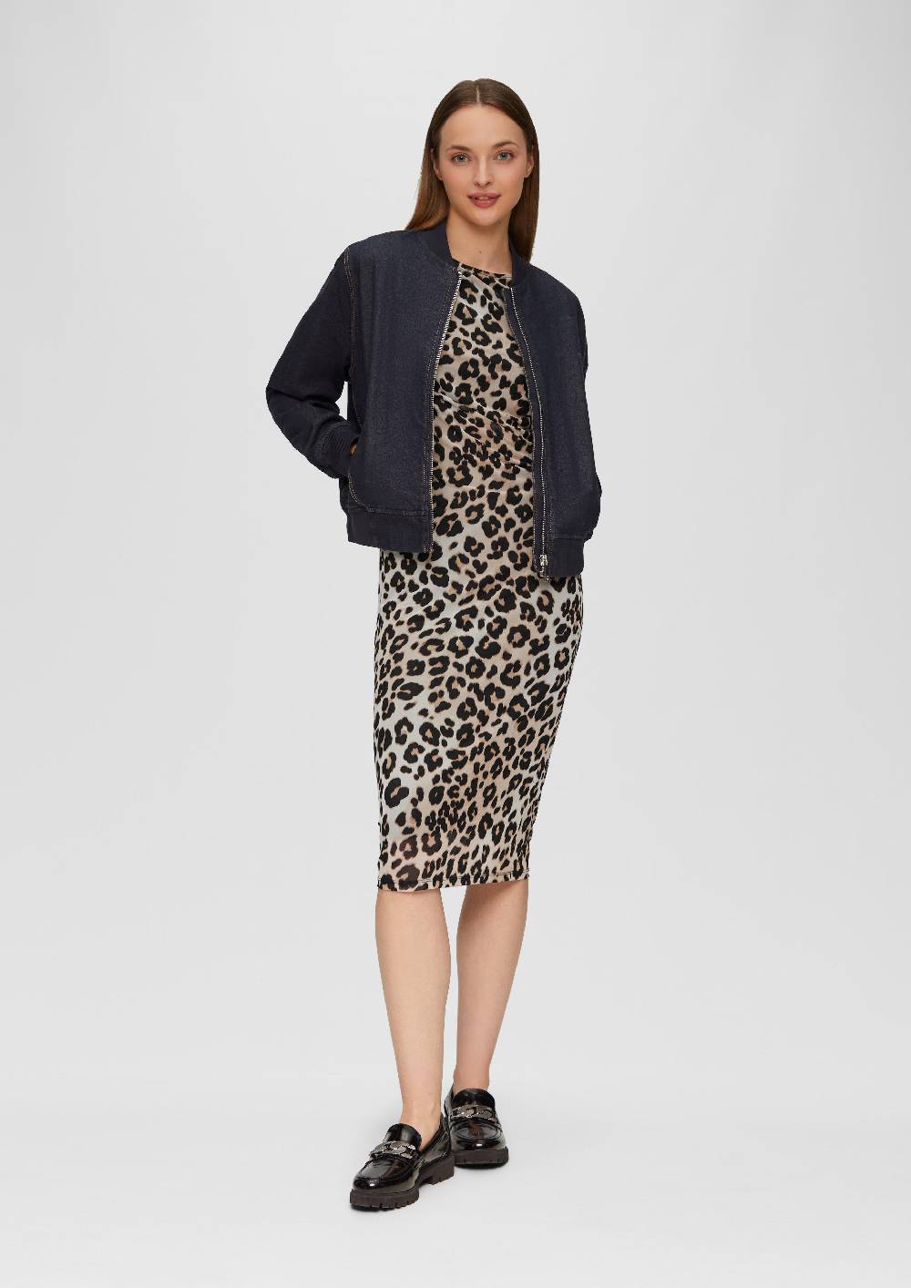 S.Oliver Gemustertes Mesh-Kleid Im Slim Fit