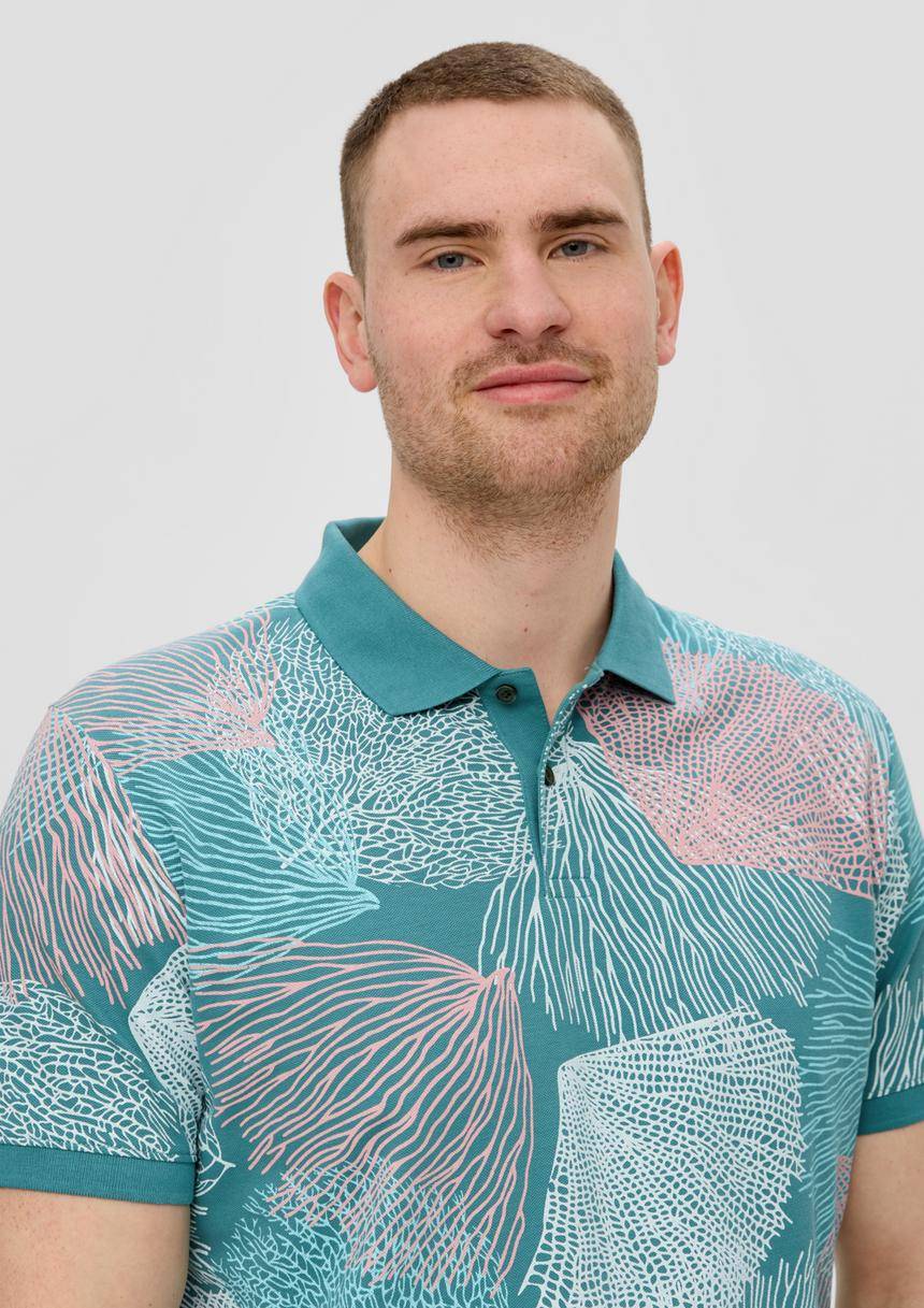 S.Oliver Gemustertes Poloshirt Aus Baumwolle