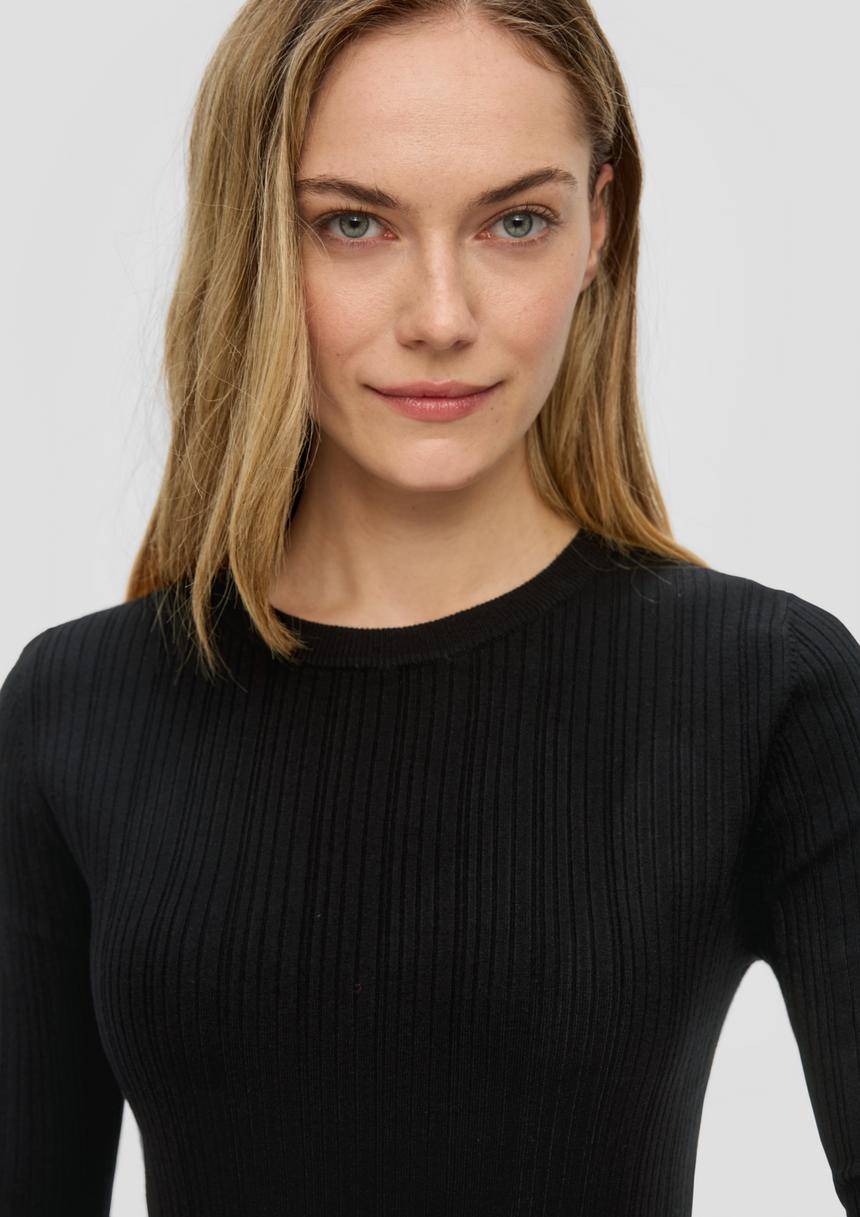 S.Oliver Gerippter Pullover Aus Viskosestretch