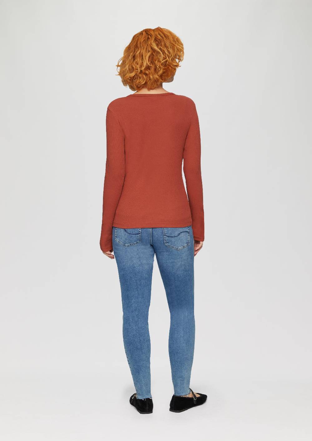 S.Oliver Geripptes Longsleeve Im Slim Fit