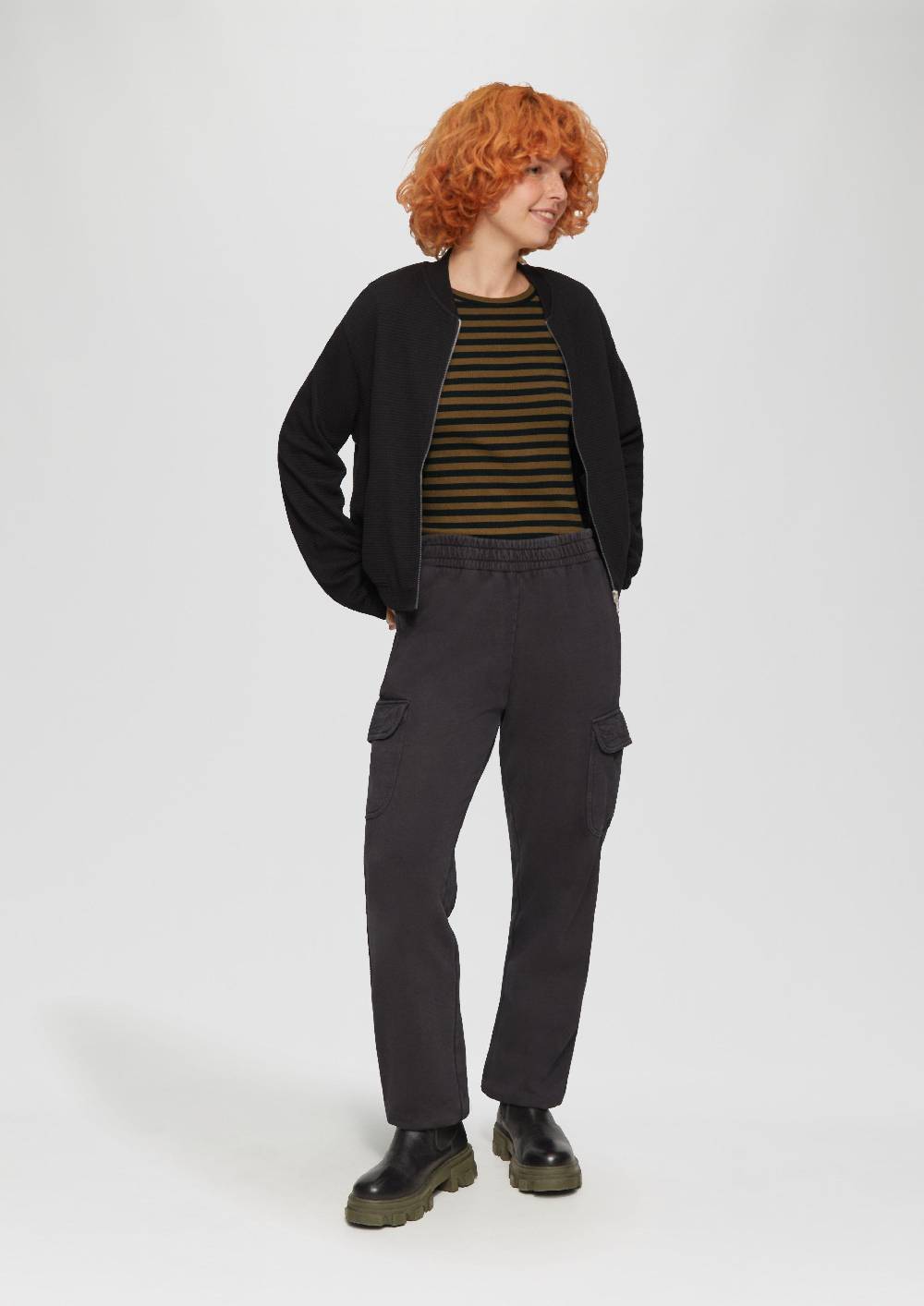 S.Oliver Geripptes Longsleeve Im Slim Fit