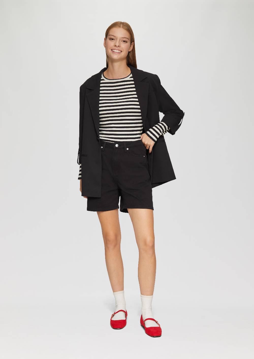 S.Oliver Geripptes Longsleeve Im Slim Fit