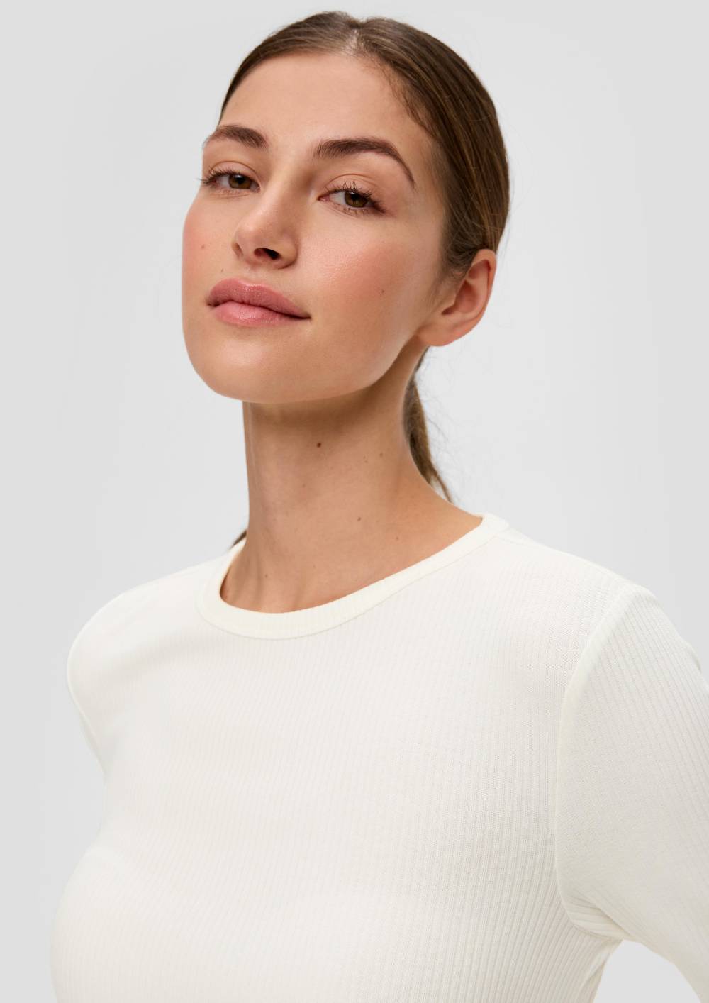 S.Oliver Geripptes Longsleeve Im Slim Fit