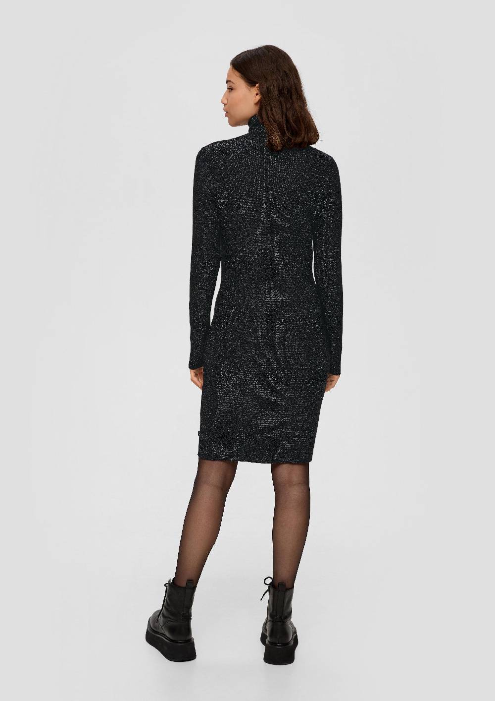 S.Oliver Geripptes Strickkleid Mit Glitzergarn