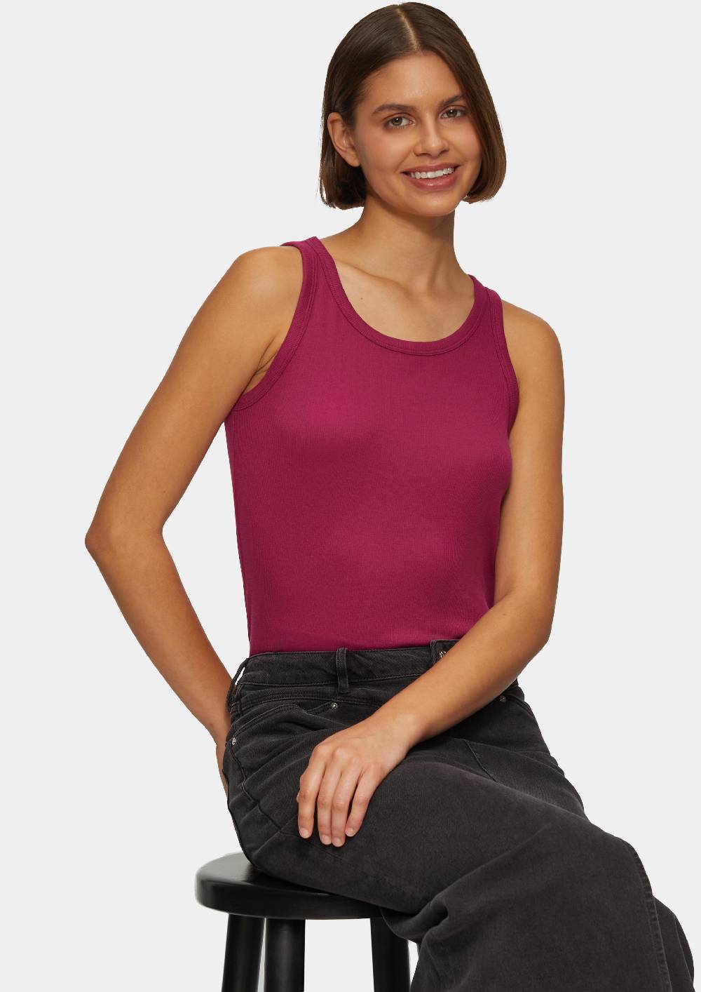 S.Oliver Geripptes Tanktop Aus Baumwollstretch