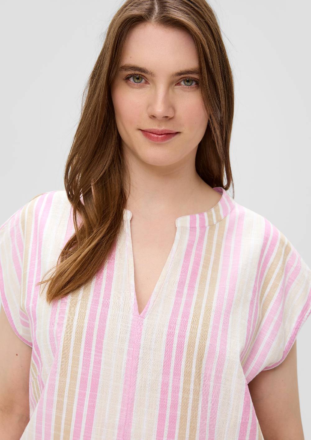 S.Oliver Gestreifte Baumwoll-Bluse Im Relaxed Fit