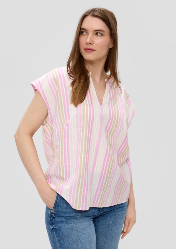 S.Oliver Gestreifte Baumwoll-Bluse im Relaxed Fit