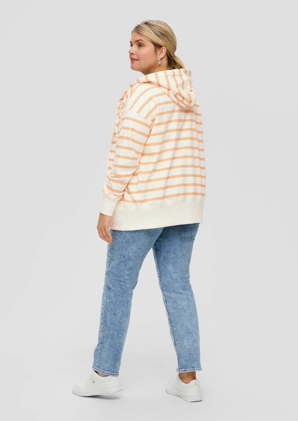 S.Oliver Gestreifter Hoodie Im Boxy Fit