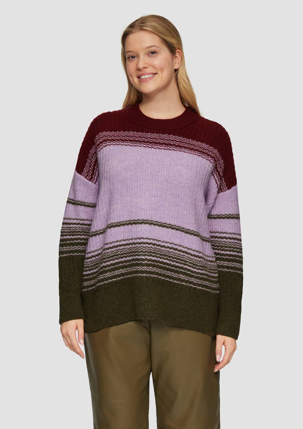 S.Oliver Gestreifter Strickpullover Im Relaxed Fit