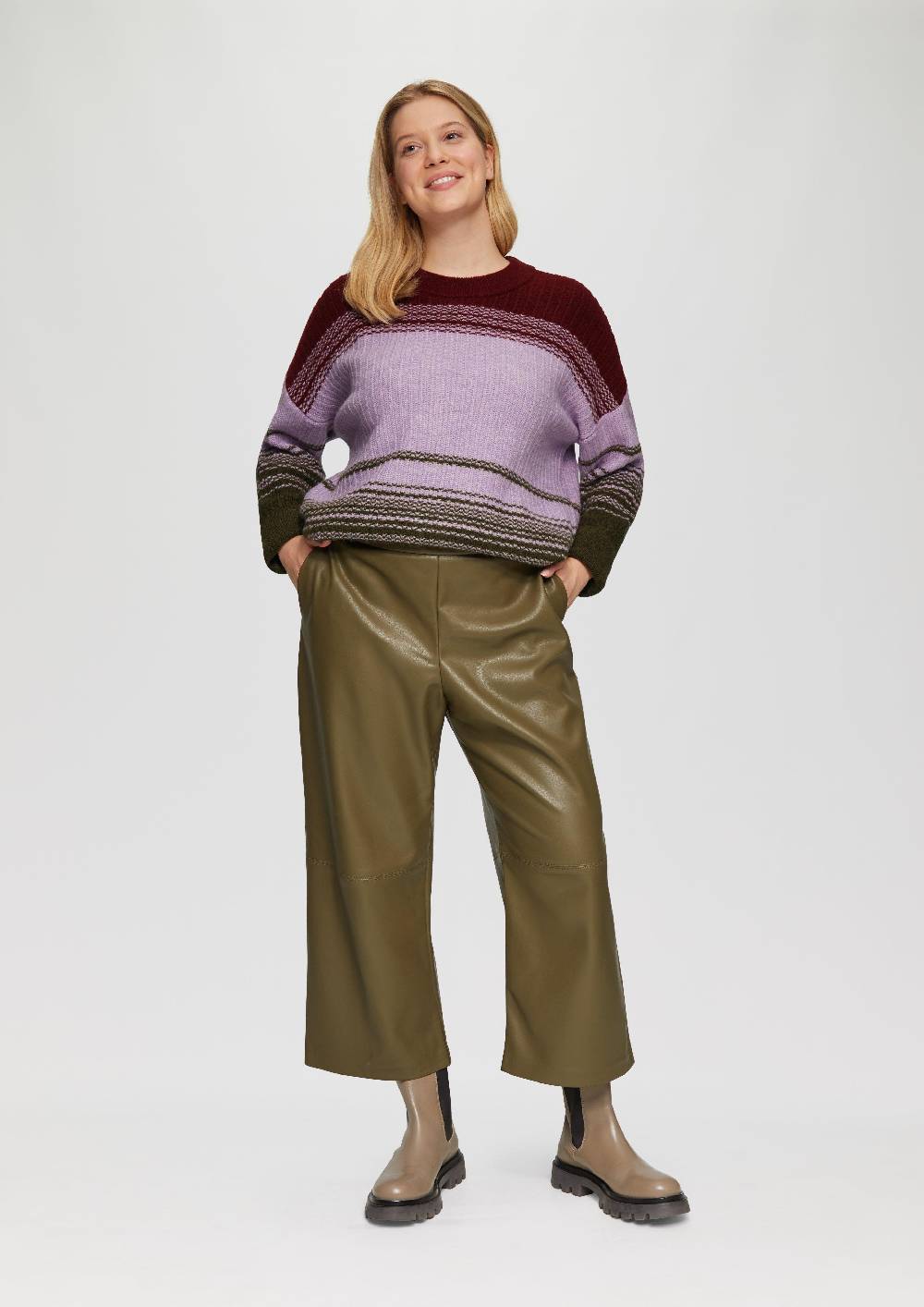 S.Oliver Gestreifter Strickpullover Im Relaxed Fit