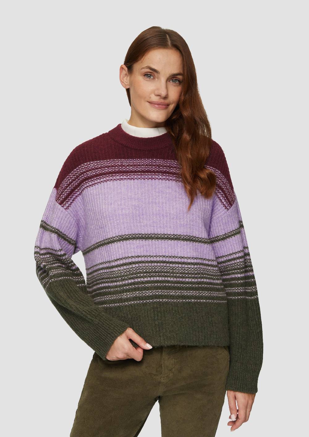 S.Oliver Gestreifter Strickpullover Im Relaxed Fit